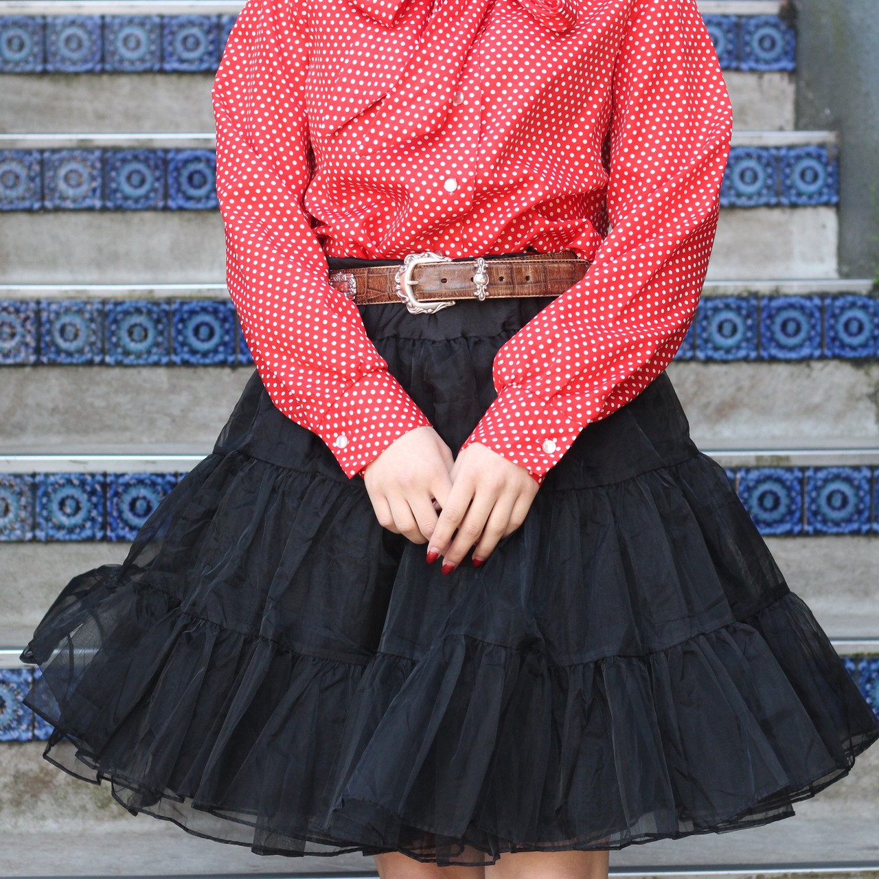 USA VINTAGE TULLE DESIGN PANIE SKIRT/アメリカ古着チュールデザイン 