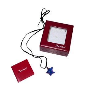 BACCARAT blue color crystal glass × silver pendant necklace " starfish "