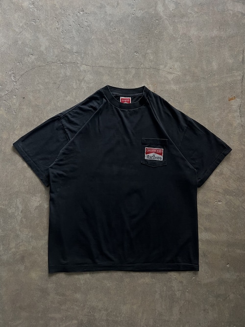 Marlboro ADVENTURE TEAM マルボロ ポケットTシャツ XL ブラック 黒 USA製