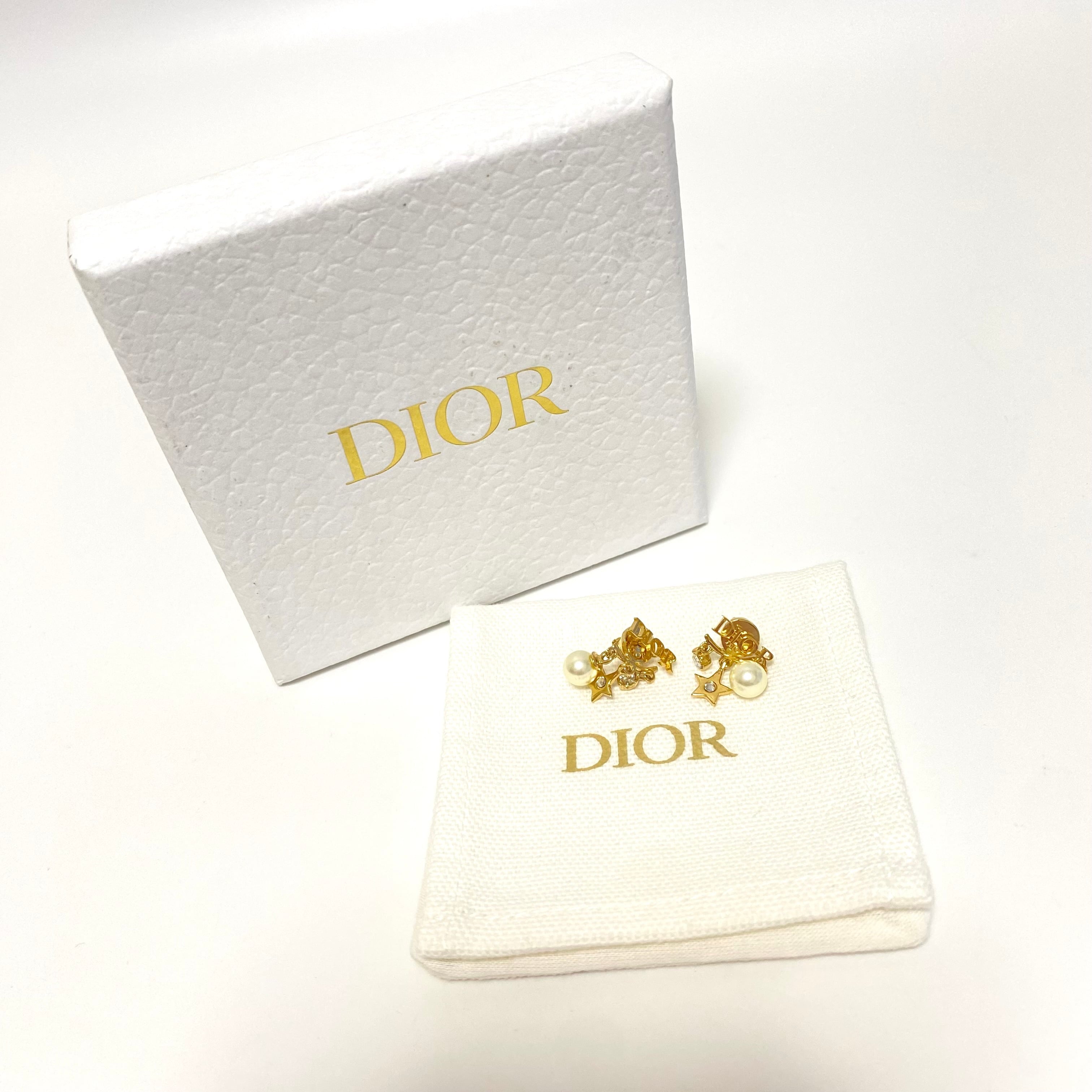 Christian Dior ディオール パール ピアス CDロゴ    rean