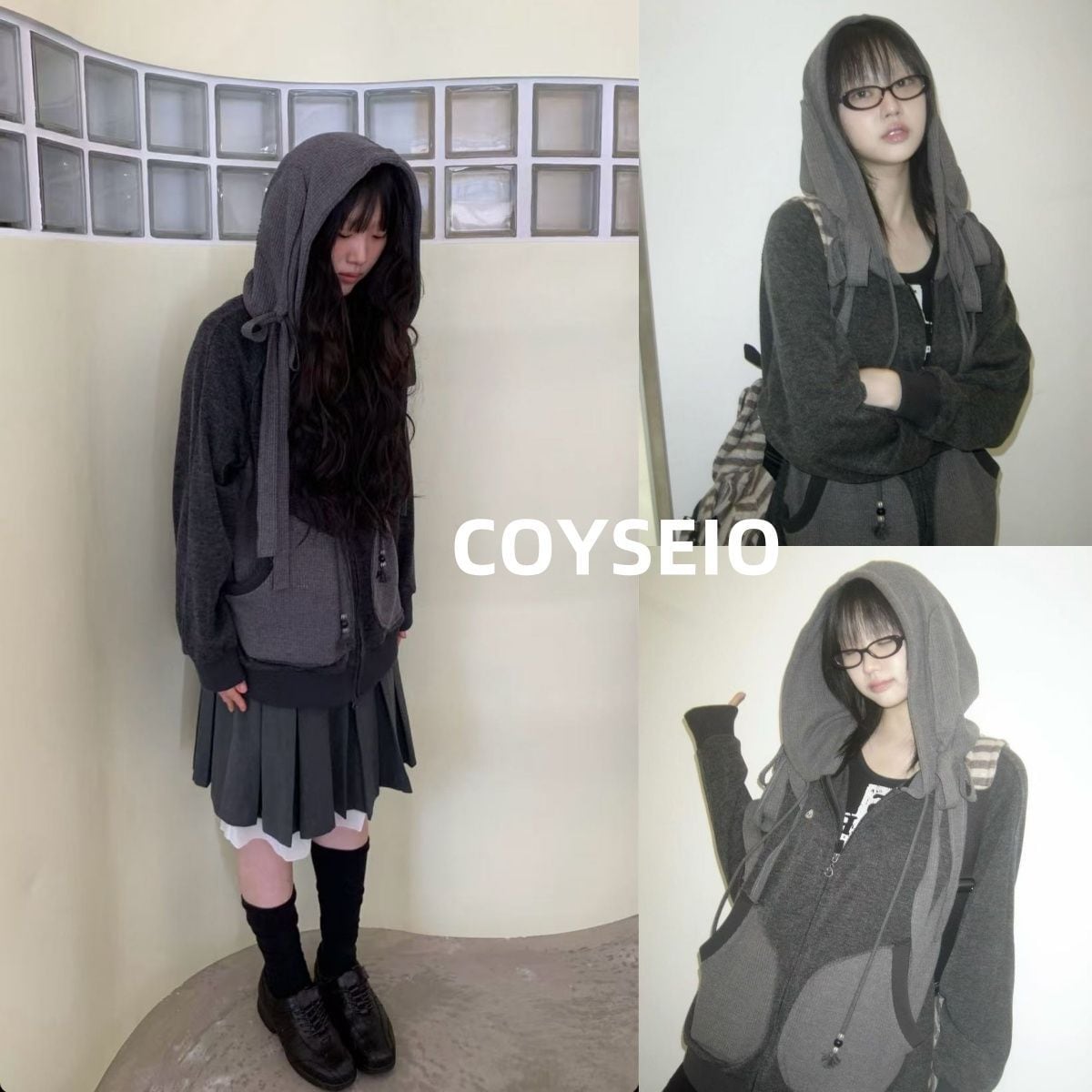 ☆韓国大人気☆イヤーマフ フード ジップアップ/COYSEIO☆ 新品