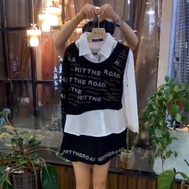 2020年秋新作プラスサイズレディースファットシスタースリムパンツスーツトレンドのウエスタンスタイルエイジリダクションツーピースセット ミックスインファッション77133486185