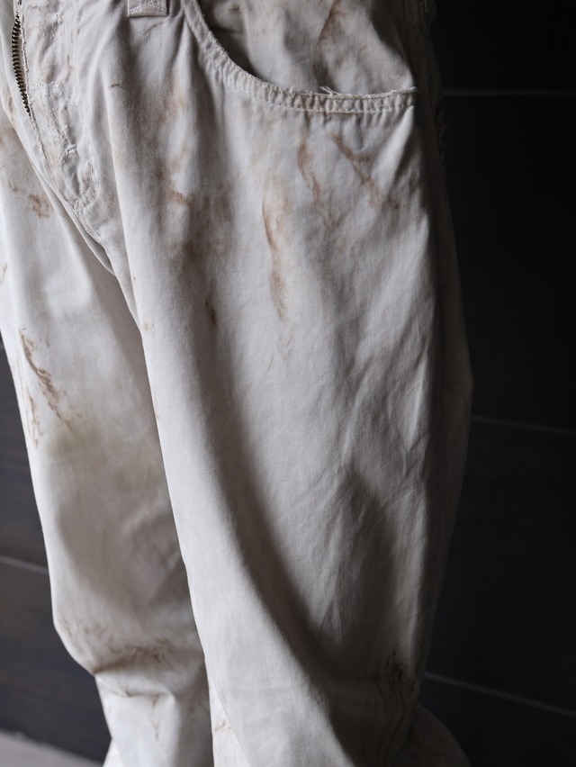 【Dolce&Gabbana】dirty design white straight pants