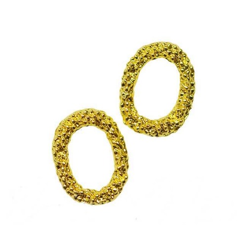 メタルパーツ ブリオンエッジオーバル MP0037ゴールド 約9mm×7mm　2P