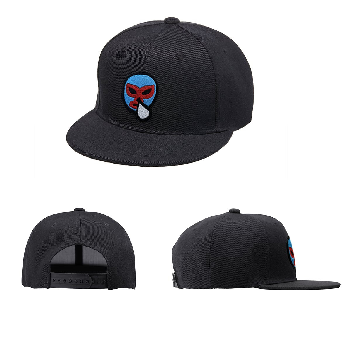 ルチャリブレ 覆面レスラー 刺繍キャップ cap-b_ss003 フラットバイザー スナップバック キャップ 帽子