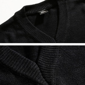 Vネックソリッドカラーニット　MT0080344