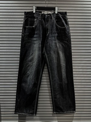 【X VINTAGE】"AVIREX" Metallic Design Vintage Baggy Denim Pants