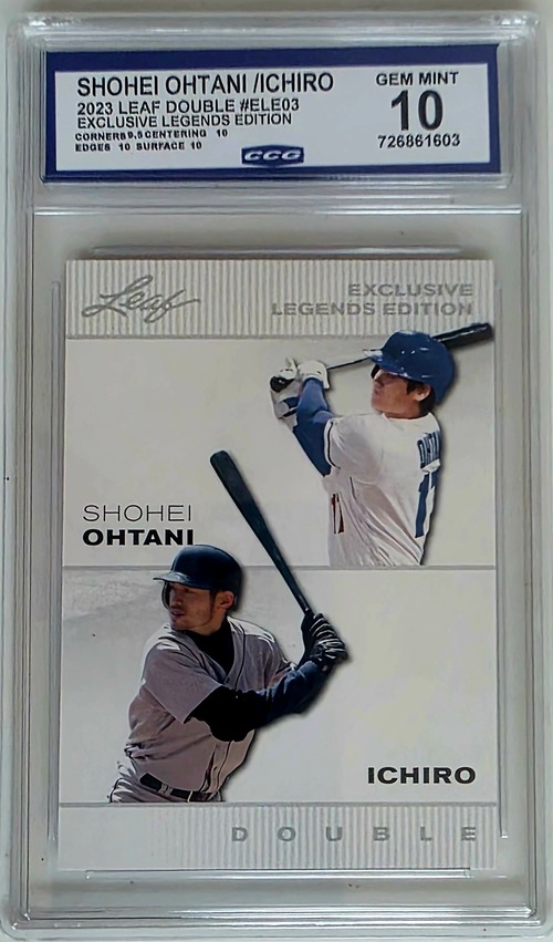 SOLD | Ohtani/ Ichiro 2023 LEAF Exclusive Legends Gem 10