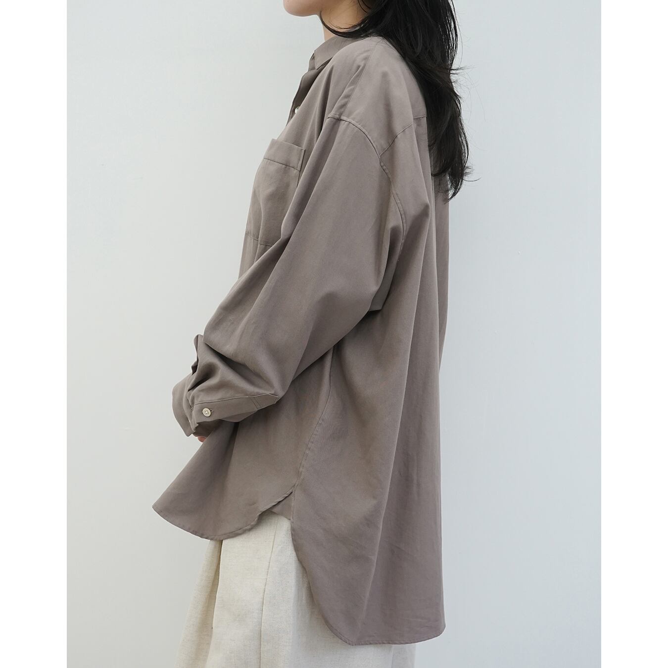 Blanc YM 23AW Silk Wide Shirts S ベージュ Blanc YM] (ブランワイエム) BL-26S-SOWS Soft Oxford Wide Shirts