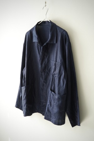Indigo Linen Herring Bone / P-41 Jacket (INDIGO)