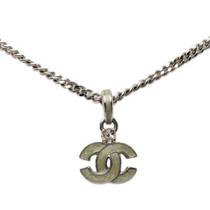 シャネル ココマーク ペンダント ネックレス 04P シルバー グリーン メタル ラインストーン レディース CHANEL 【中古】