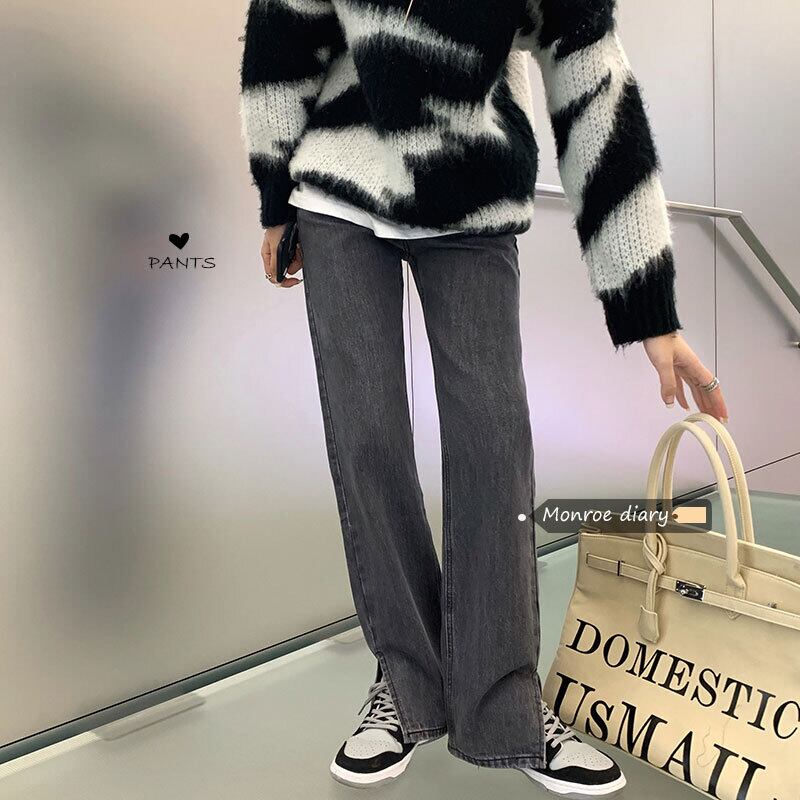 グレージーンズ スプリングワイドレッグパンツ ハイウェストウェストルーズ 春物 ワイドパンツ モンロー16003523509