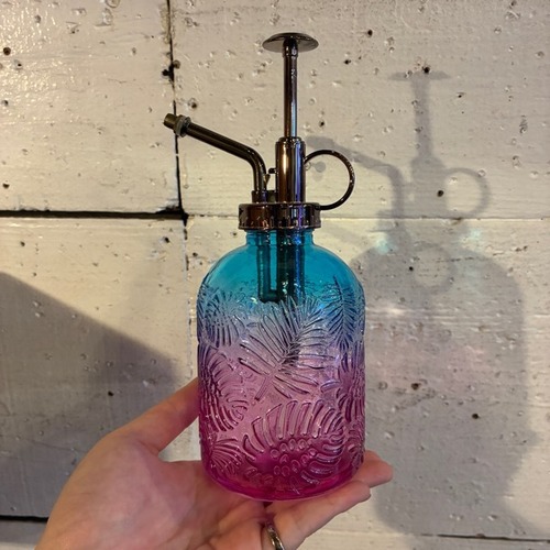Glass gradient spray bottle - Purple / ガラス グラデーション 霧吹き パープル 紫 ブルー ピンク 葉水 ガーデニング 水やり 園芸用品 園芸グッズ 観葉植物 エアプランツ ギフト プレゼント かわいい