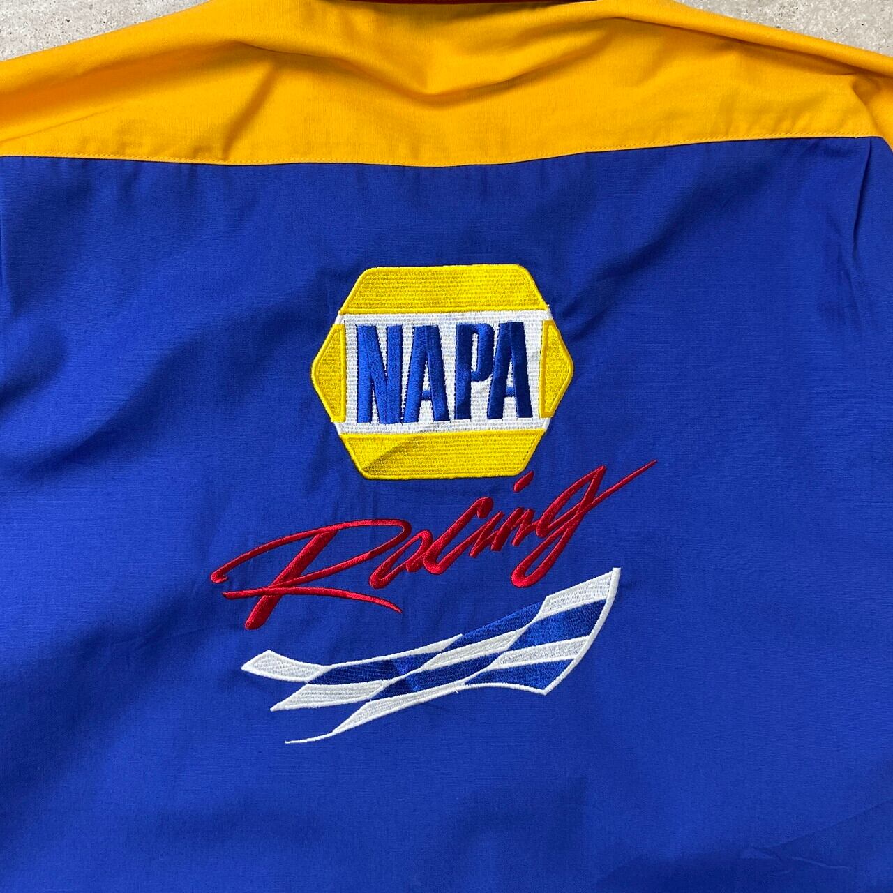 DEAD STOCK NOS NAPA RACING 半袖レーシングシャツ 企業ロゴ刺繍