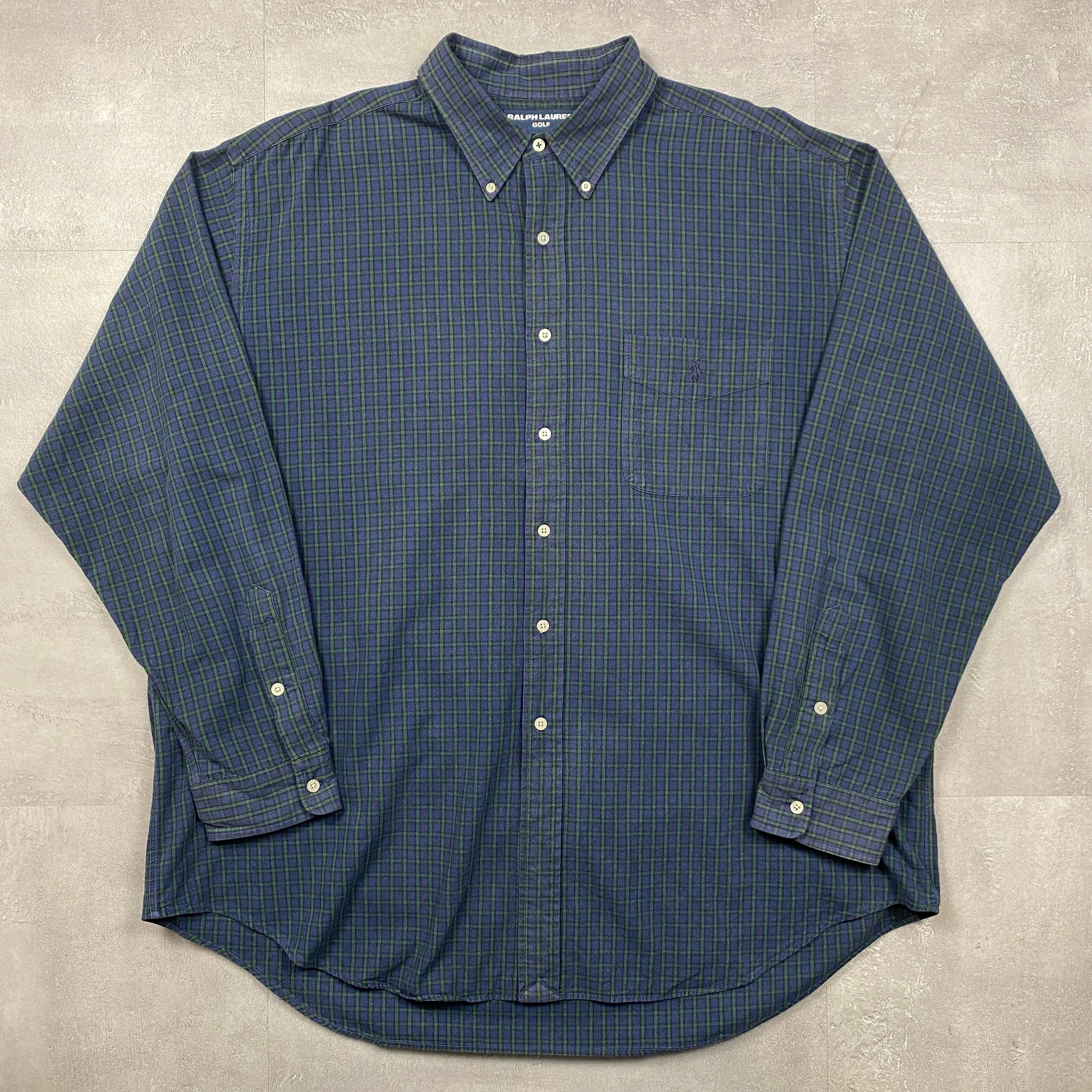 《XXL》 RALPH LAUREN GOLF ラルフローレン ゴルフ TILDEN ボタンダウンシャツ チェック グリーン No.4188