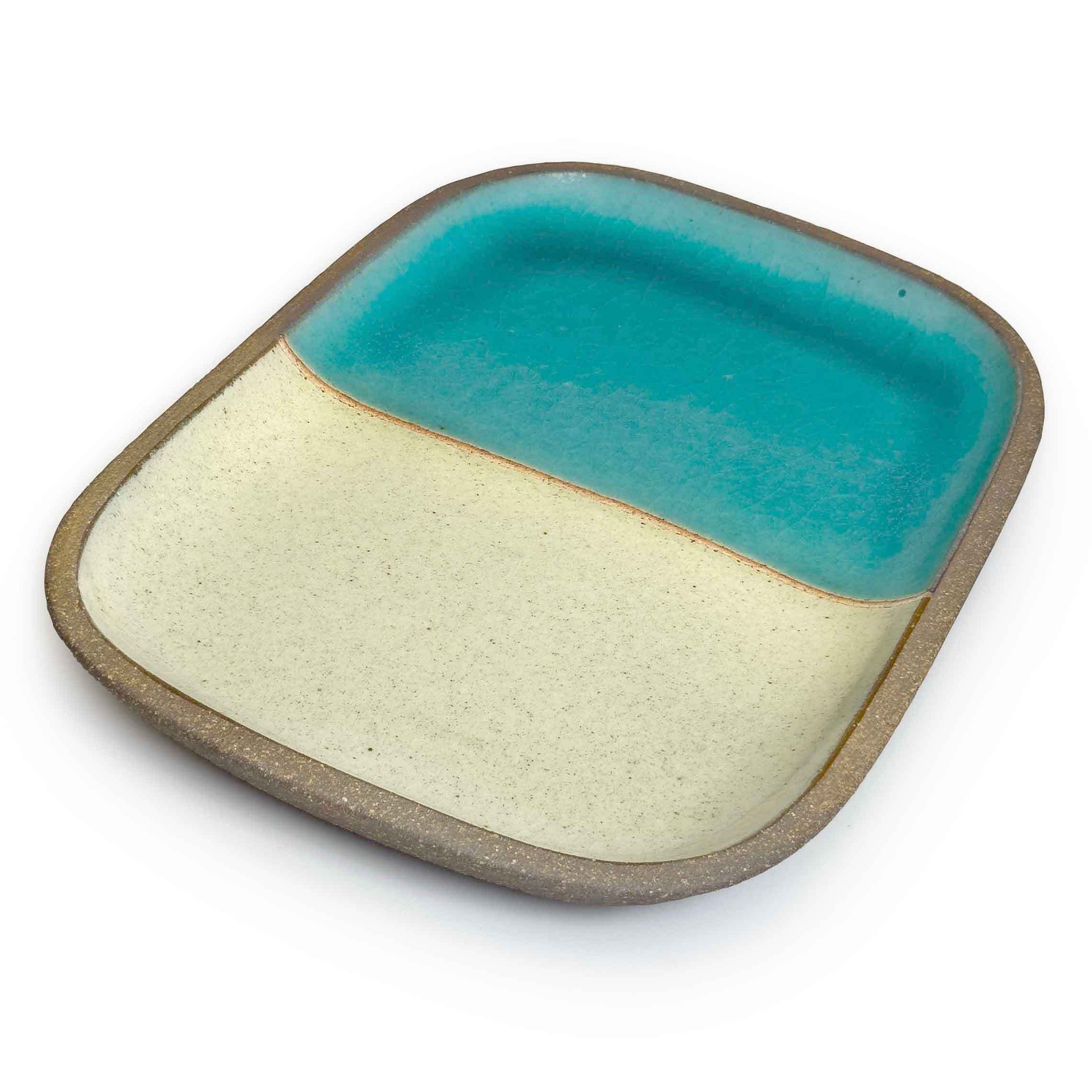 一翠窯】長方皿小 ベントー トルコ色 [やちむん] | 【琉球ガラス】と