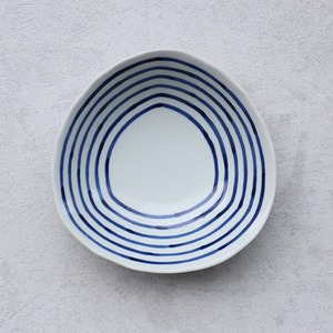 【アウトレット】有田焼　変形小鉢　和染ライン