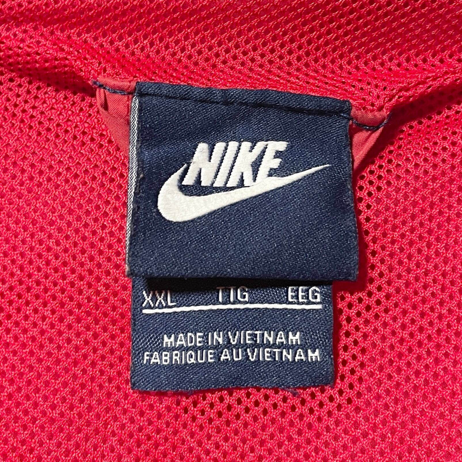 NIKE ナイキ フード付き ナイロンジャケット ブルゾン 赤 黒 メンズ2XL