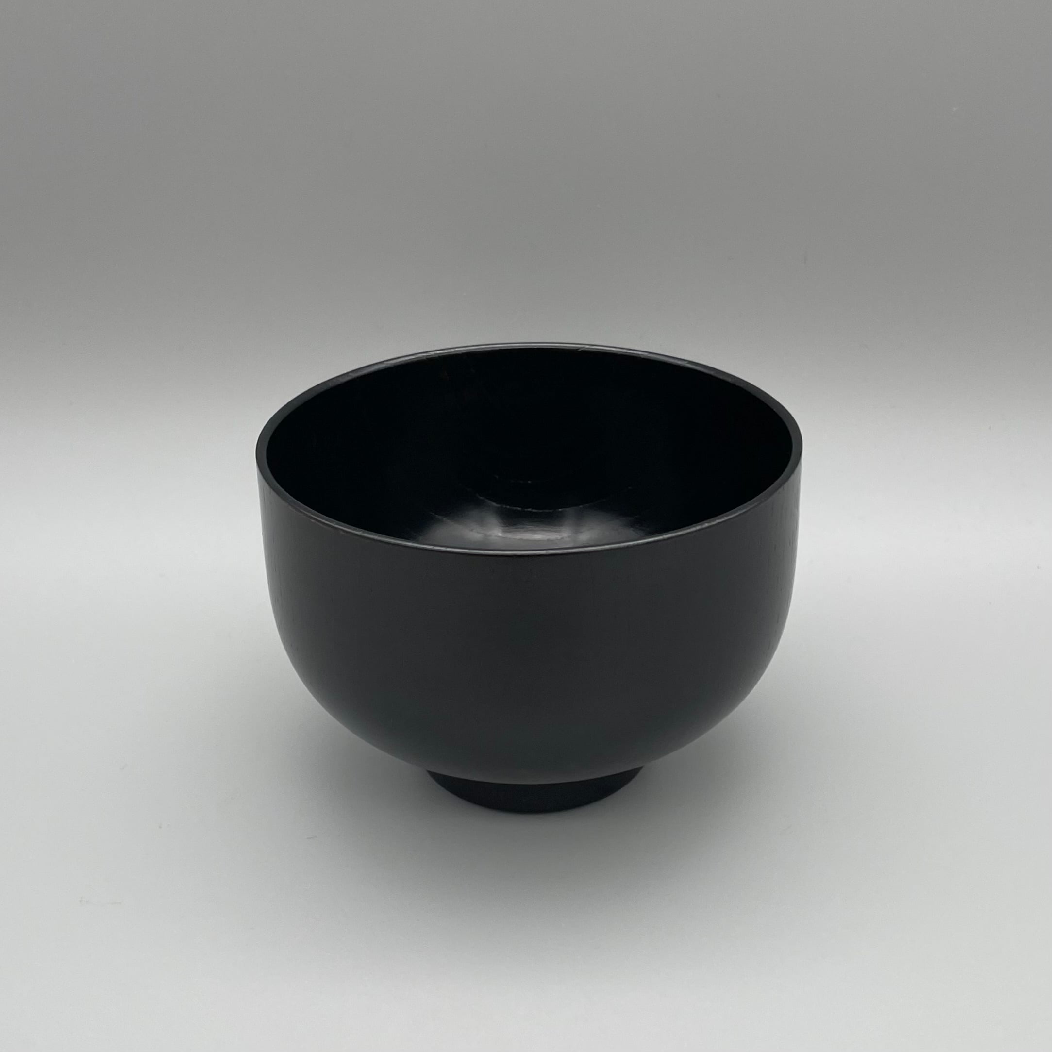 欅造拭き漆黒椀- -Zelkova Wood Bowl with Wiped-On Black Lacquer Finish