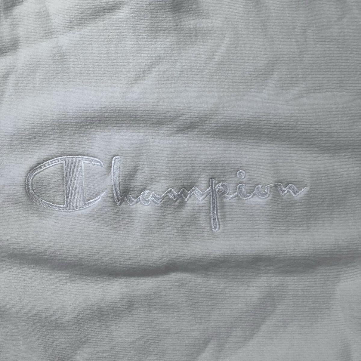 90s USA製 Champion Reverse Weave White on White 刺繍ロゴ L