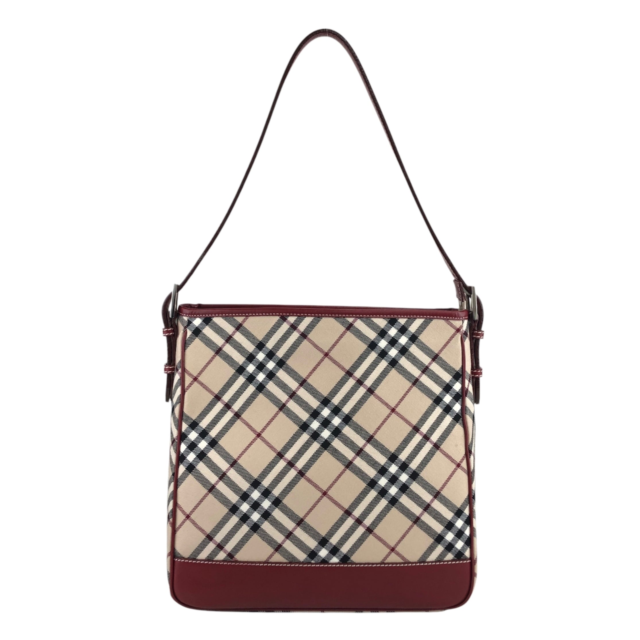 BURBERRY バーバリー チェック ショルダーバッグ ベージュ×レッド