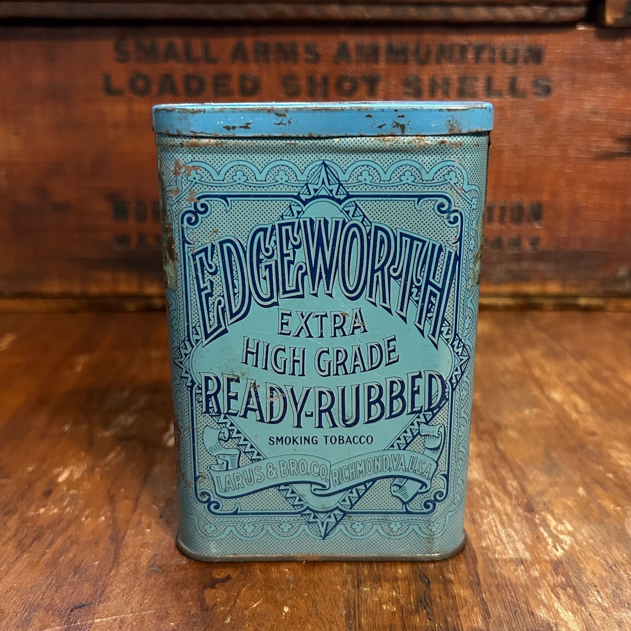 1930s エッジワース ヴィンテージ タバコ缶 Larus & Bro. Co. EDGEWORTH READY-RUBBED Vintage Tobacco Tin T-765