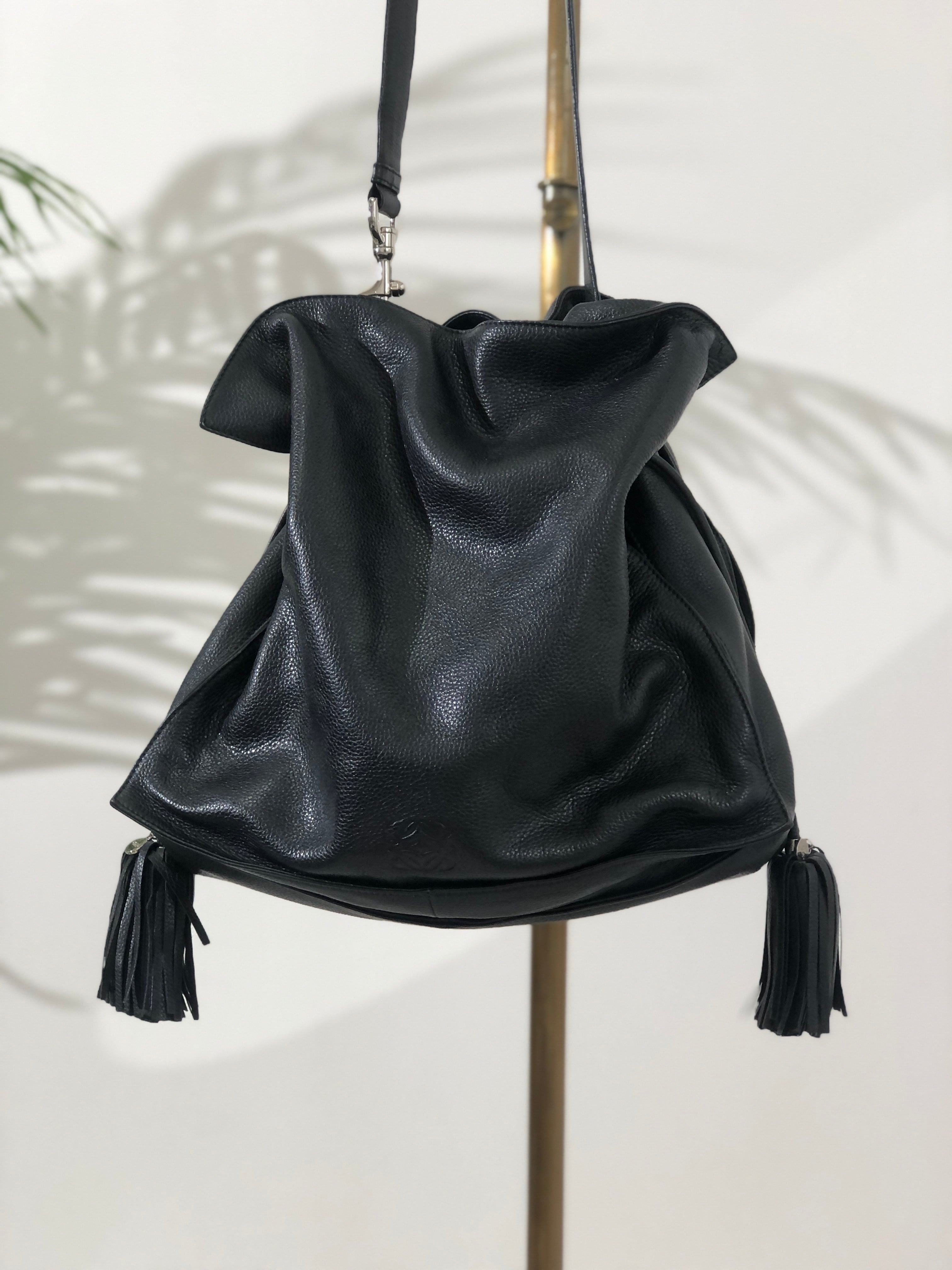 日本直送 名牌中古包 】LOEWE ロエベ アナグラム タッセル フラメンコ 