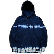 【数量限定販売 / 裏起毛】藍染めタイダイ裏起毛フーディー 超音波