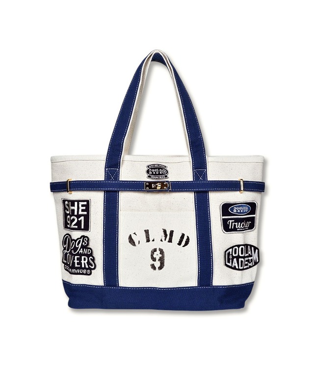 【直営限定ITEM】マルチワッペンターンロックトートバッグ TYPE-G (IVORY/NAVY)　CQ-48515H