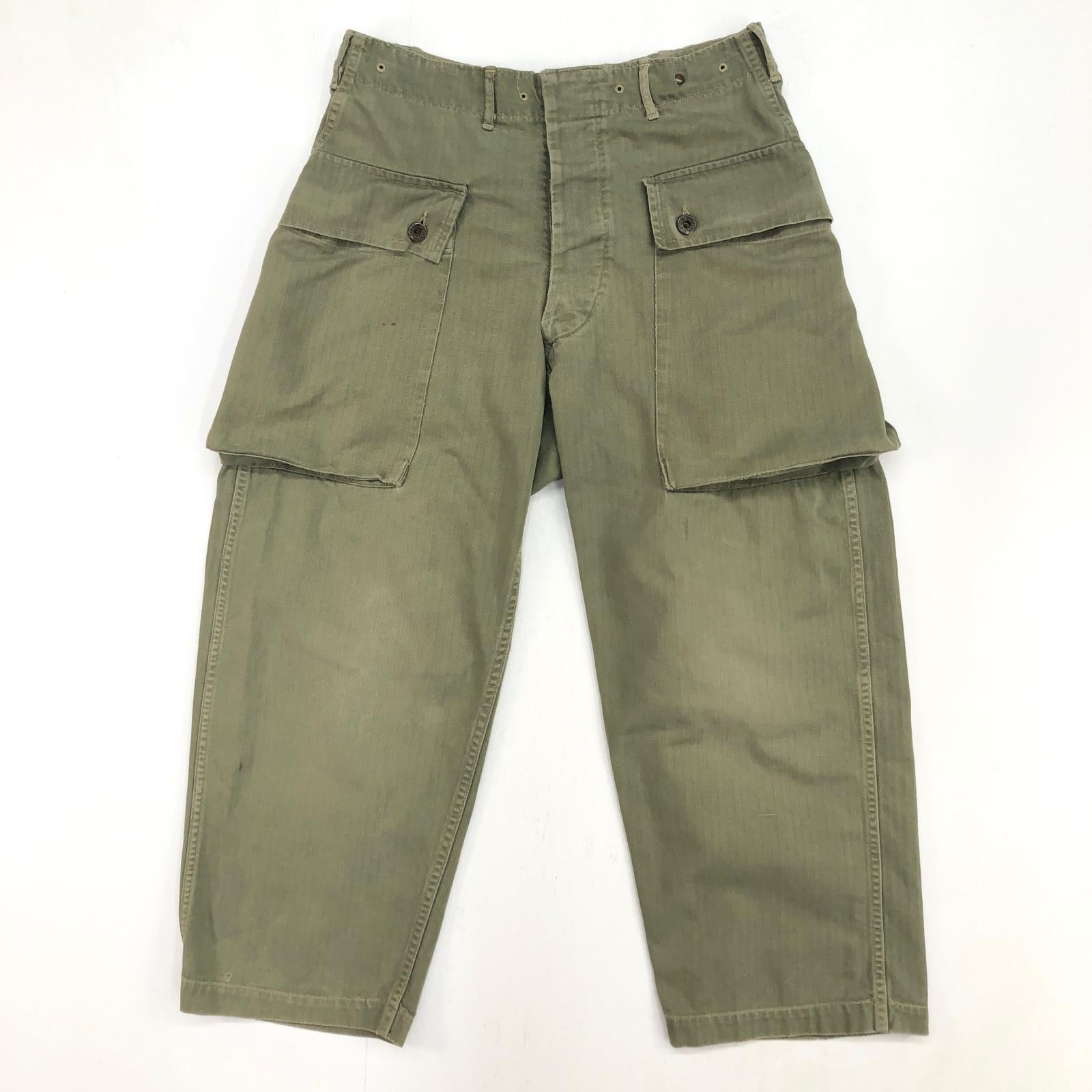 USMC 40年代 P-44 HBT モンキー パンツ カーゴパンツ 実寸 W31 L25 位