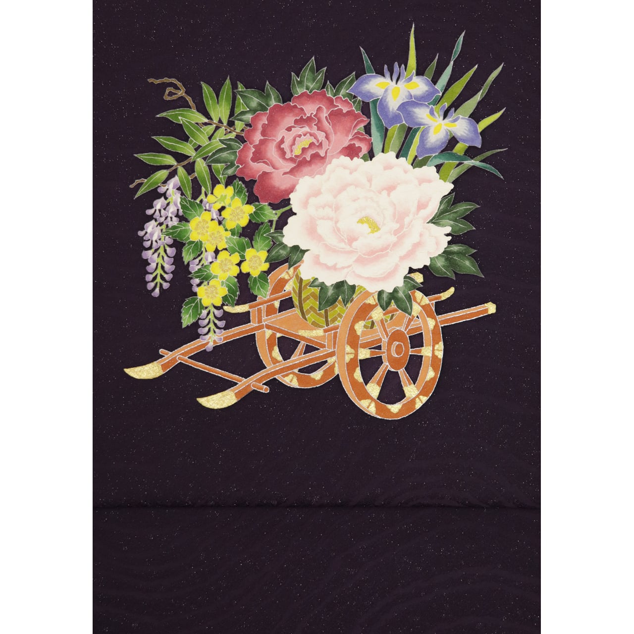 手描き友禅 染名古屋帯「花車」