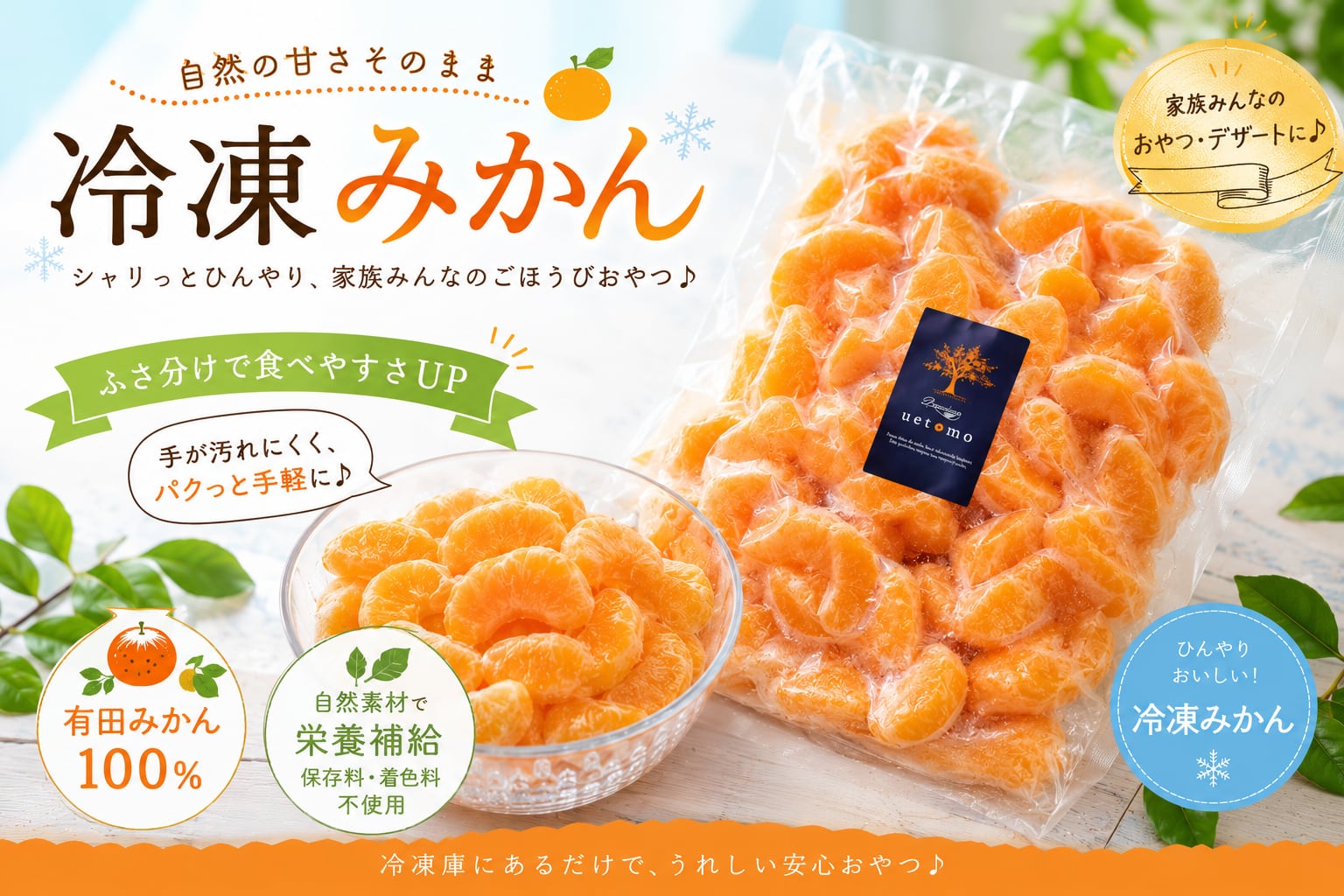 夏のおやつの救世主!皮むき冷凍みかん(1kg)
