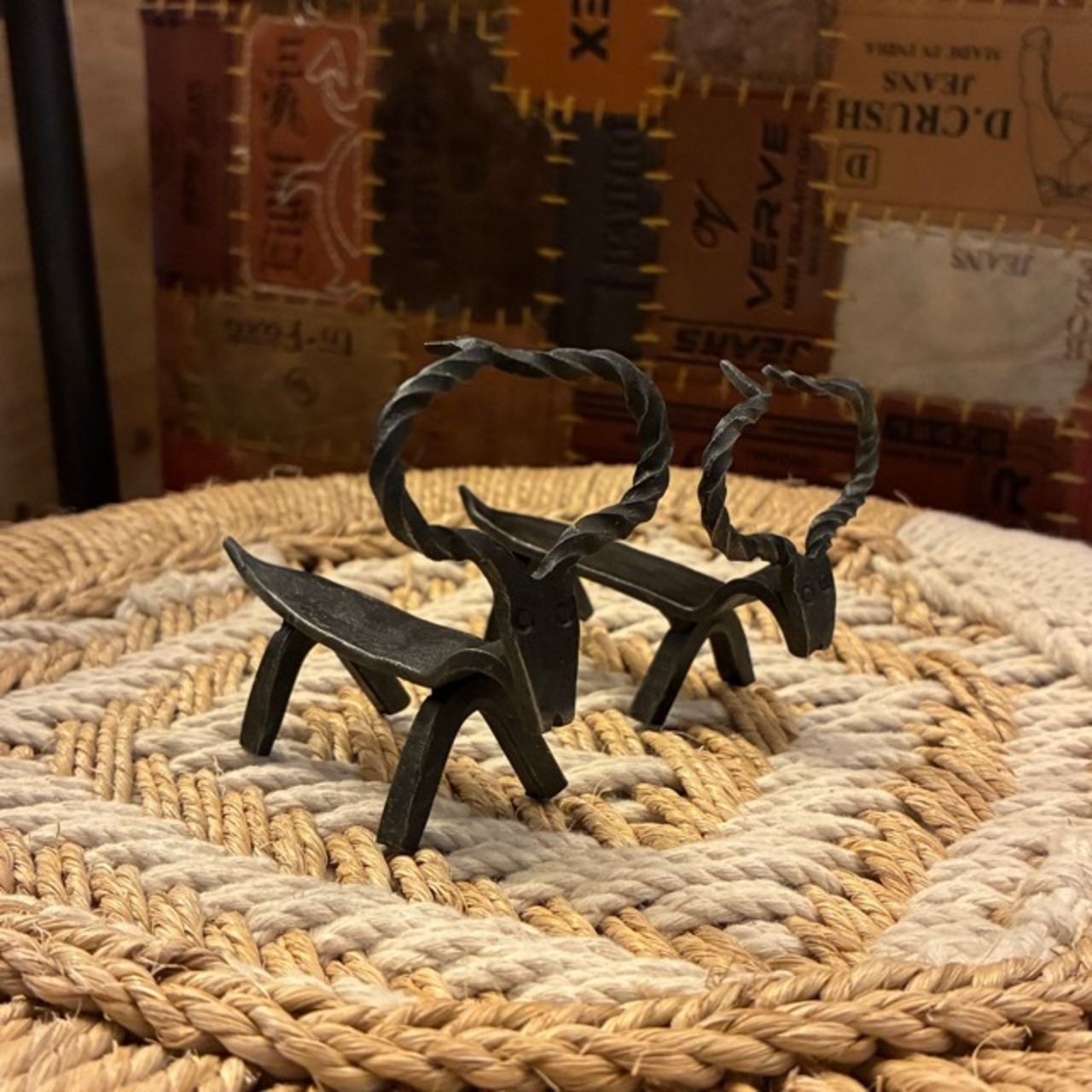 India Iron animal objet / インド 鉄 アニマル ヤギ オブジェ 置物 飾り インテリア かわいい ハンドメイド 動物 シンプル ギフト プレゼント