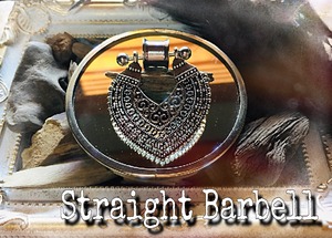 00G 10mm 1pc ストレートバーベル フレア トンネルピアス付き 