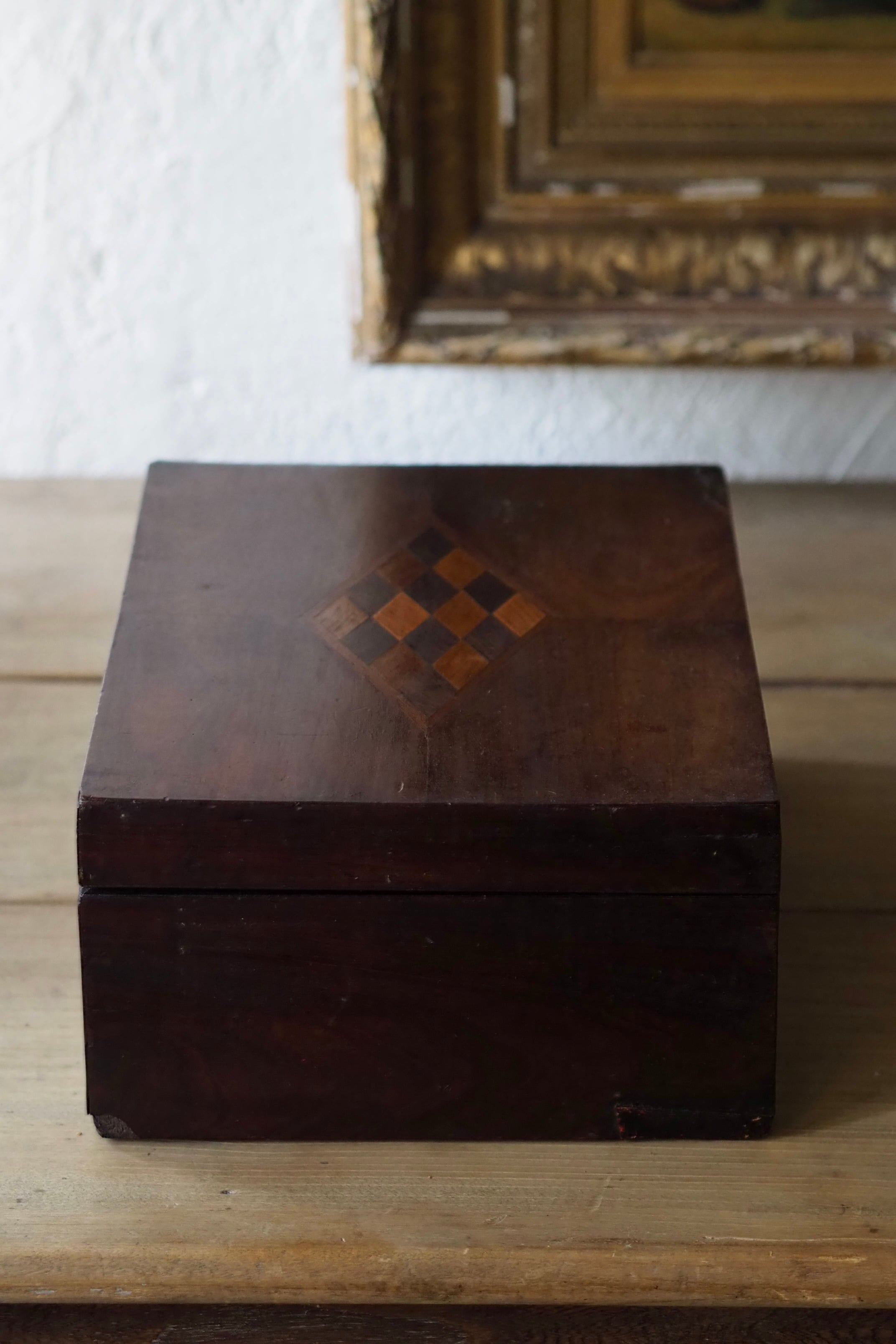 マホガニー製の仕舞い木箱-antique mahogany box | アンティーク