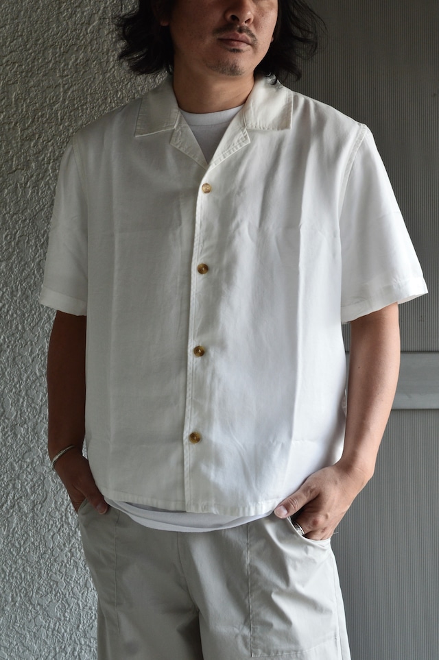 waxlondon From UK CURZON SS SHIRT DRAPEY Tencel Twill Shirt ワックスロンドン テンセルシャツ