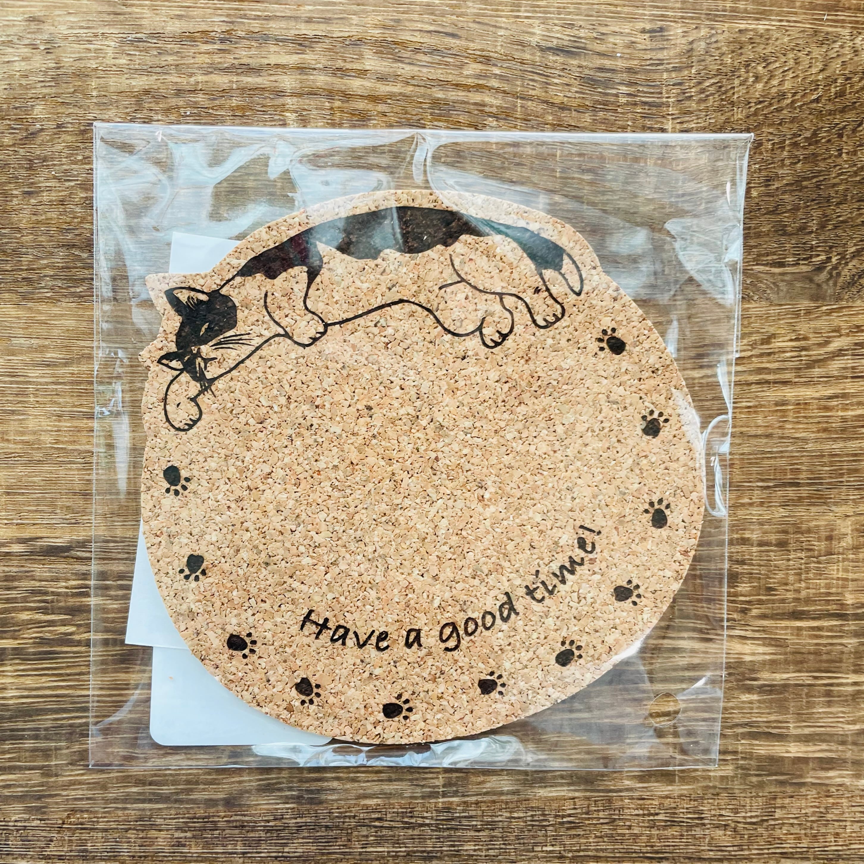 コルクコースター|黒猫 ねこ ネコ 猫雑貨 猫グッズ かわいい猫雑貨 おうちカフェ プレゼントにおすすめ カワイイ猫雑貨