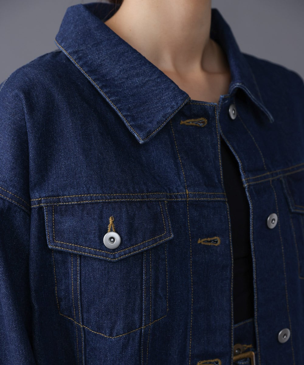 FRINGE DENIM JACKET（ﾌﾘﾝｼﾞﾃﾞﾆﾑｼﾞｬｹｯﾄ）【5513027】 | CIEL'AIR