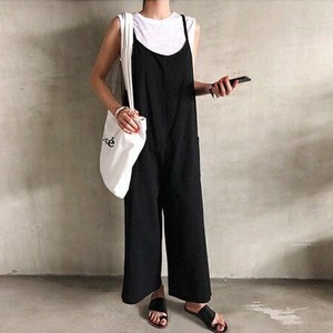 送料無料 春新作 オールインワン サロペット レディース オールインワンサロペット レディースオールインワン ノースリーブ ワイドパンツ 春 夏 秋 ブラック 送料無料 春新作 オールインワン サロペット レディース オールインワンサロペット レディースオールインワン ノースリーブ ワイドパンツ 春 夏 秋 ブラック