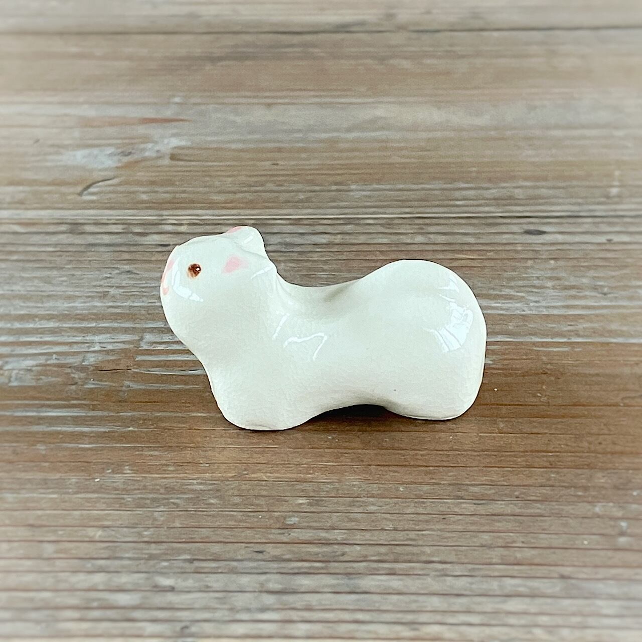 ねこ箸置き（立体）　シロ