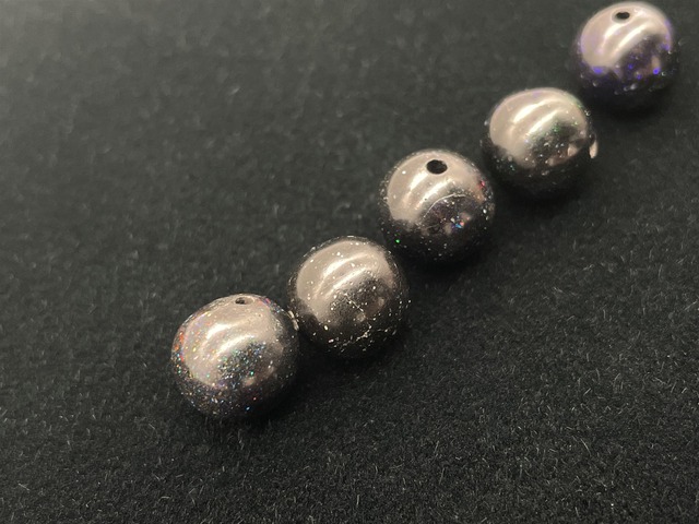 ハンドメイドビーズ素材セット（ブラックマトリックオパール）