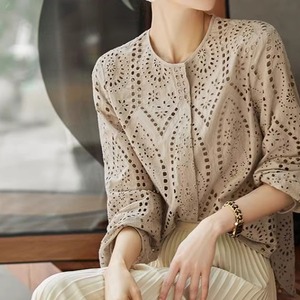 カットワークレースシャツ 2color W00275