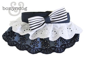 bonyndog【正規輸入】スクールルック　首輪＆リード　ネイビー 0044