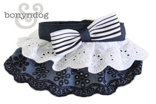 bonyndog【正規輸入】スクールルック　首輪＆リード　ネイビー 0044