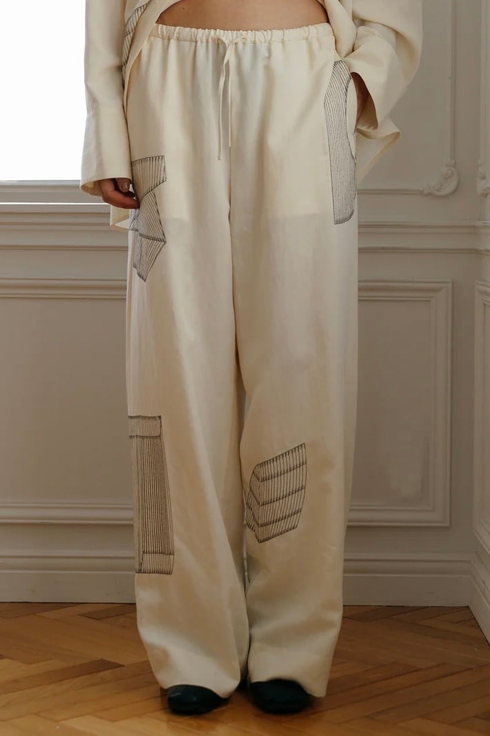 CREDONA ART EMBROIDERY PANTS アートエンブロイダリーパンツ Ivor