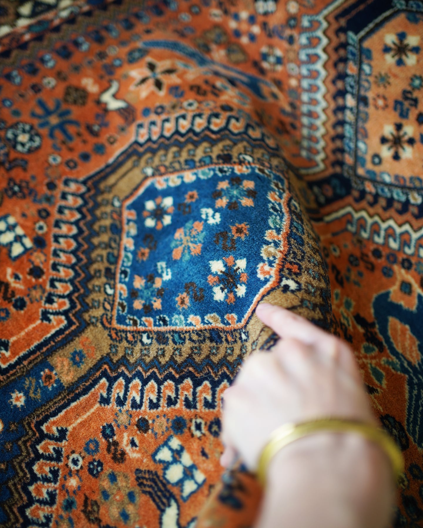 129】Vintage Persian Yalameh rug 1970's | ヴィンテージラグ専門店