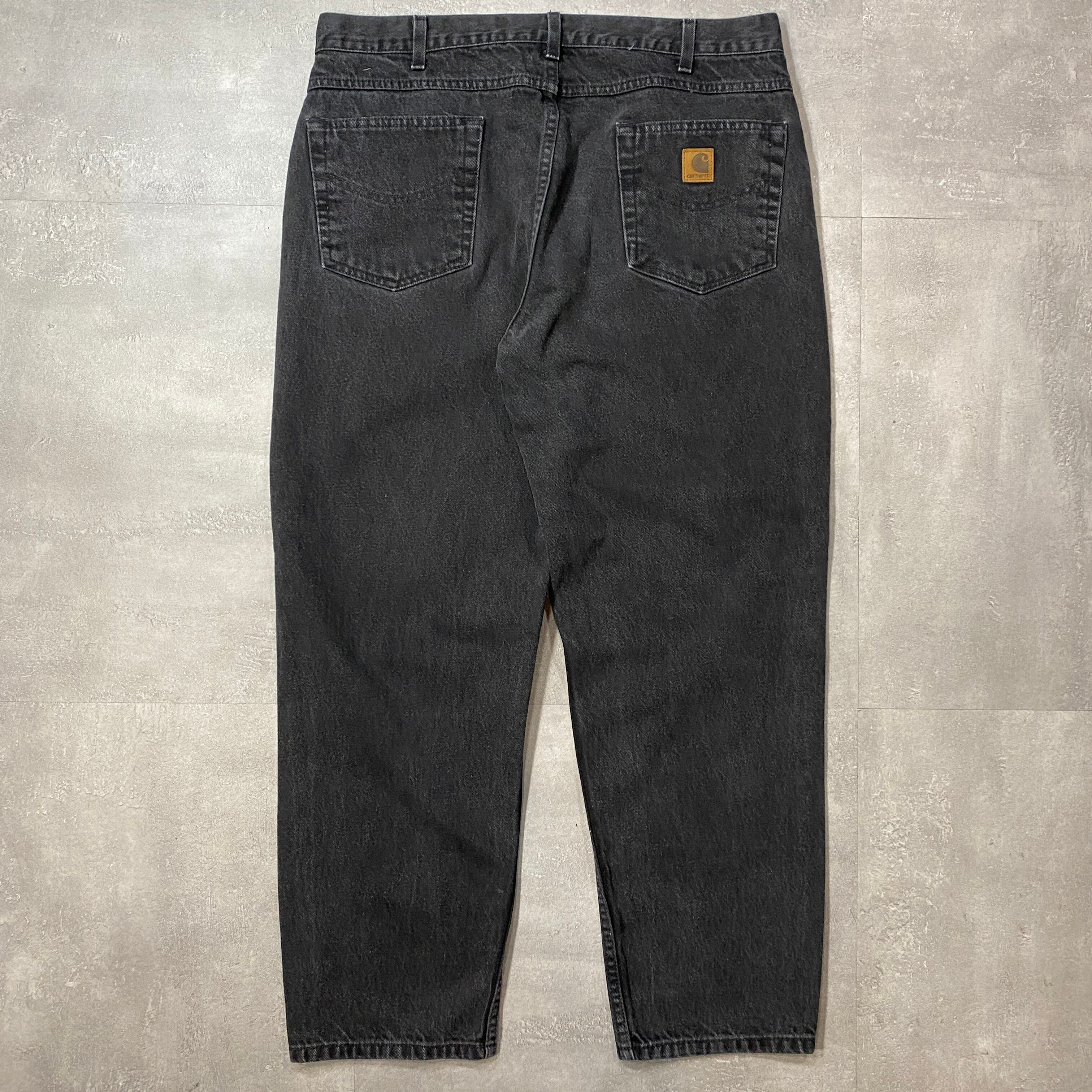 実寸W36 L30》 Carhartt カーハート ブラックデニム ワーク 実寸W36 L30》 Carhartt カーハート ブラックデニム ワーク