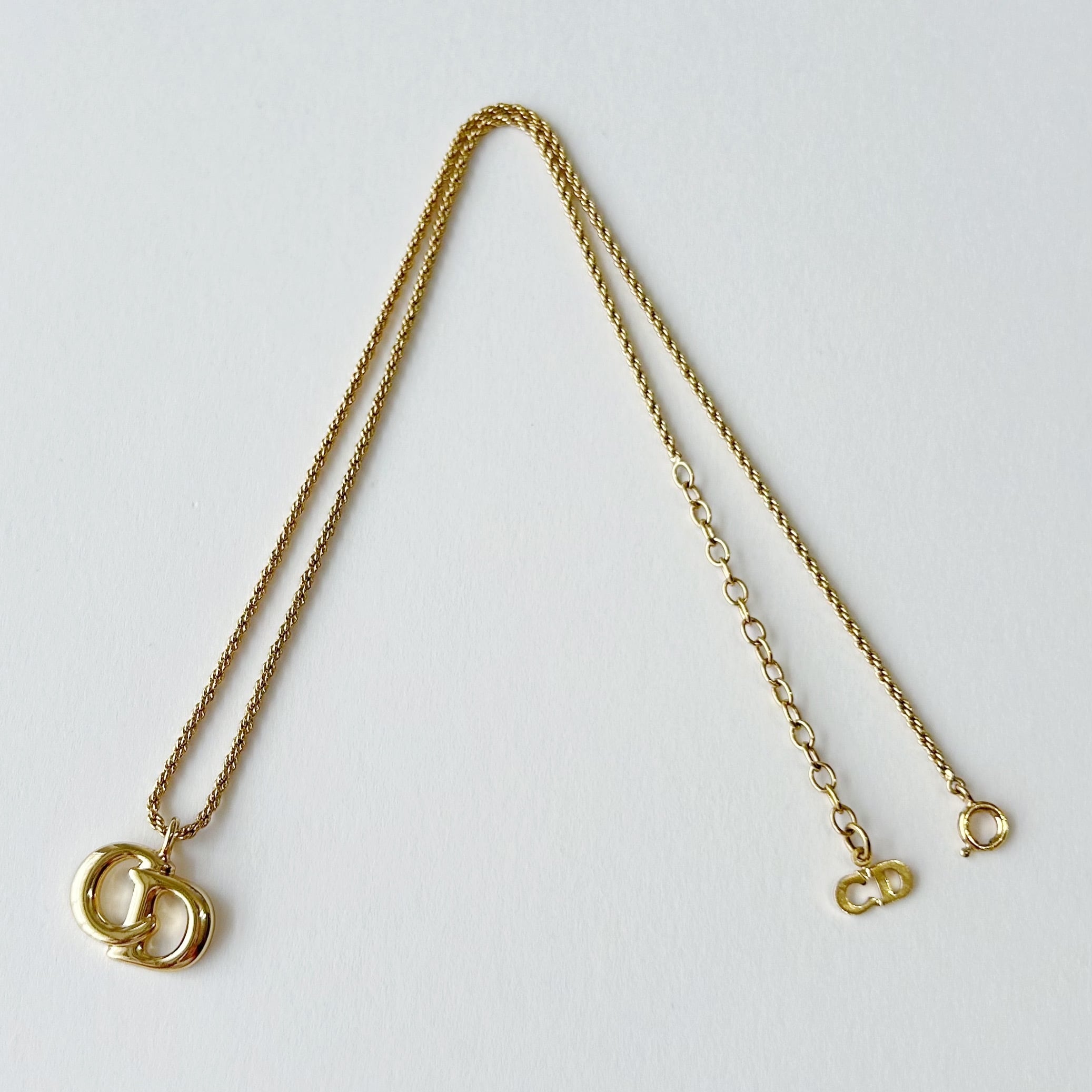 N7088】Christian Dior CD logo necklace/クリスチャンディオール