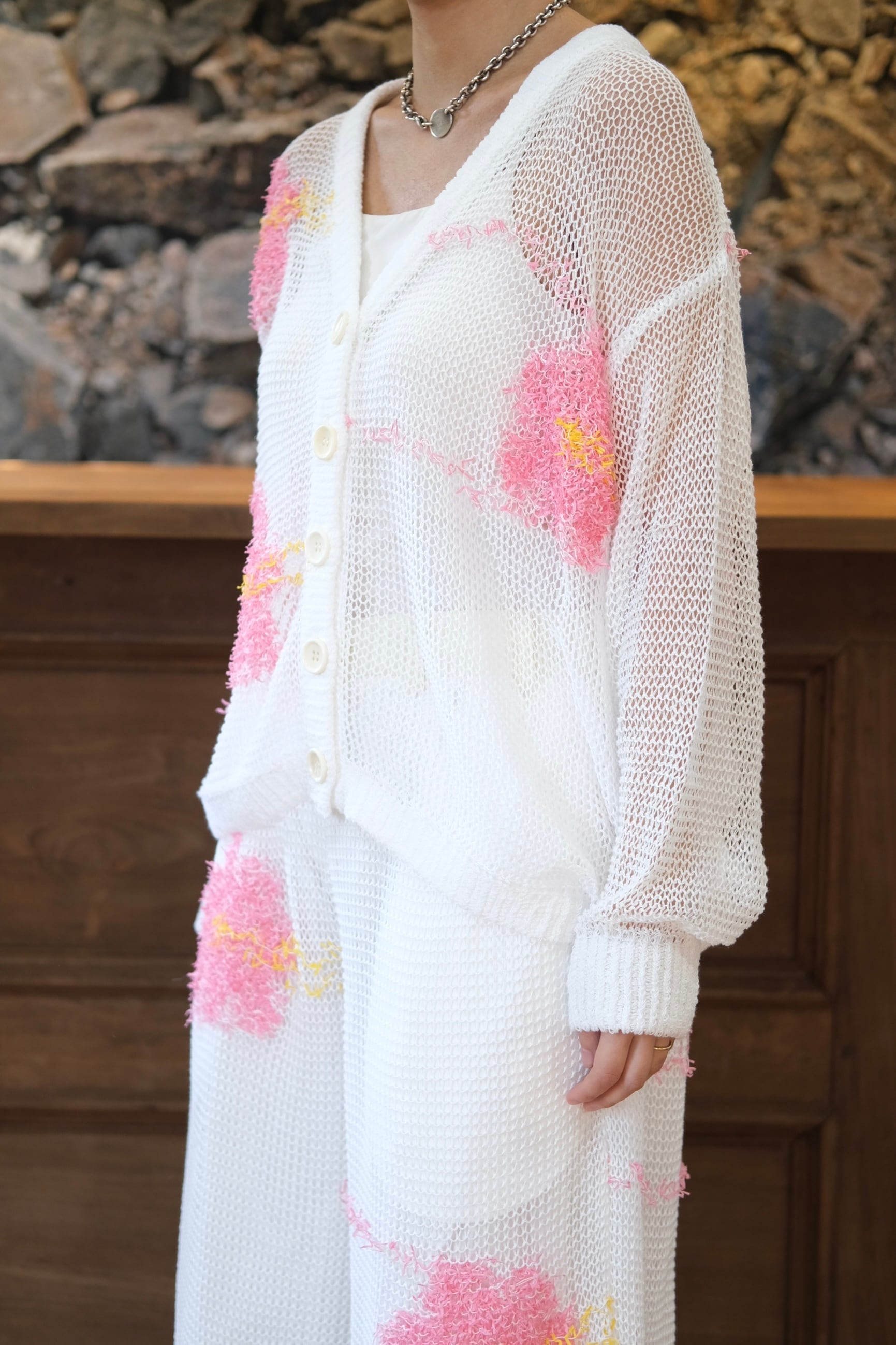 未使用KotaGushiken FloatingFlowerWashiカーデ白