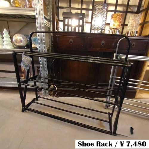 Foldable shoe rack Black POST GENERAL Shoes Interior Display Slippers